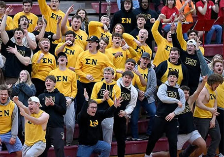 Members of Sigma Nu at football game